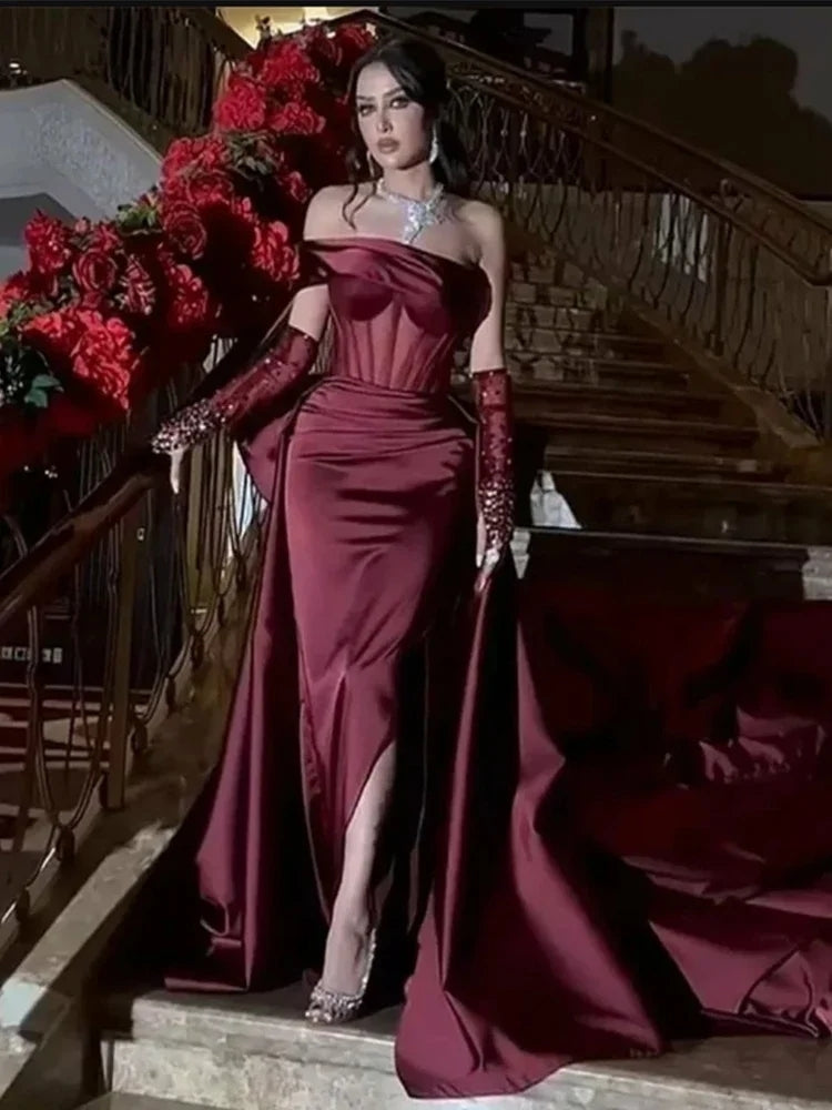 Sparkly Beading Sheath/Column Slit Prom Dresses