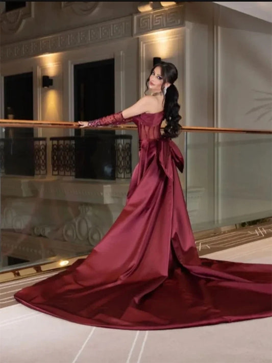 Sparkly Beading Sheath/Column Slit Prom Dresses